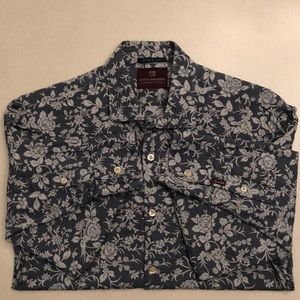 Scotch & Soda Floral Jacquard Denim Button Down